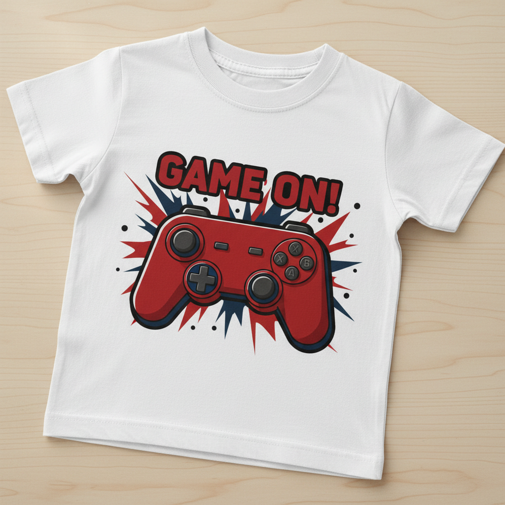 Kids Gamer Controller Boy T-Shirt colores naturales